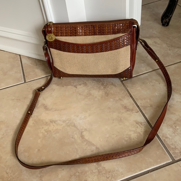 Brahmin Leather/Canvas Crossbody - Picture 2 of 13